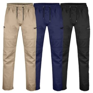 BAD SAVIOUR™ ELASTIC WAIST WORK PANTS: NAVY, 87