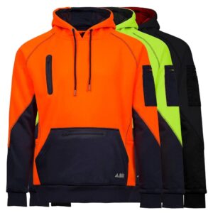 BAD WATERPROOF RAIN-DEFEND™ HI-VIS FLEECE HOODIE: ORANGE, S